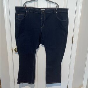 Woman Within Blue Petite 30 Women’s Flare Wide Leg Denim Jeans